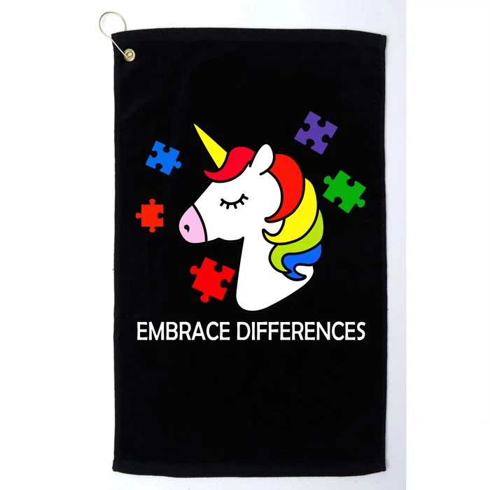 Unicorn Embrace The Differences Autism Platinum Collection Golf Towel