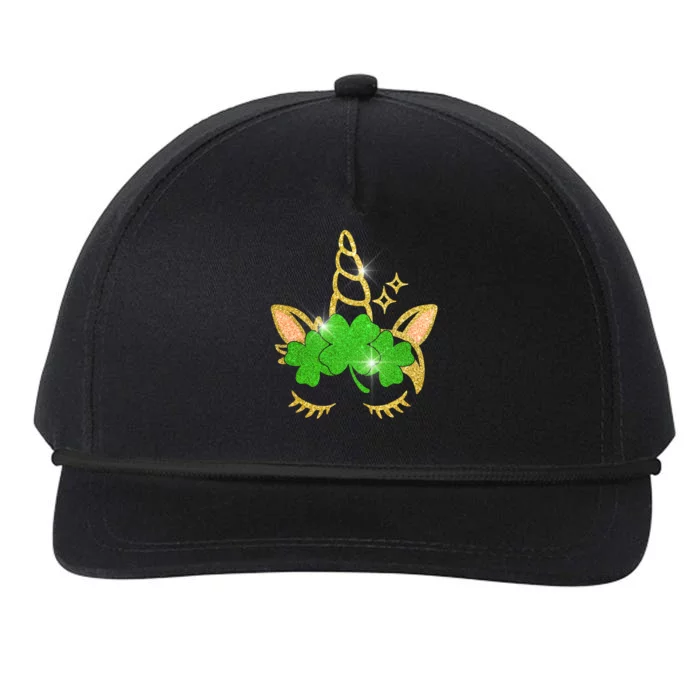 Unicorn Face St. Patrick's Day Snapback Five-Panel Rope Hat