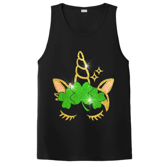 Unicorn Face St. Patrick's Day Performance Tank