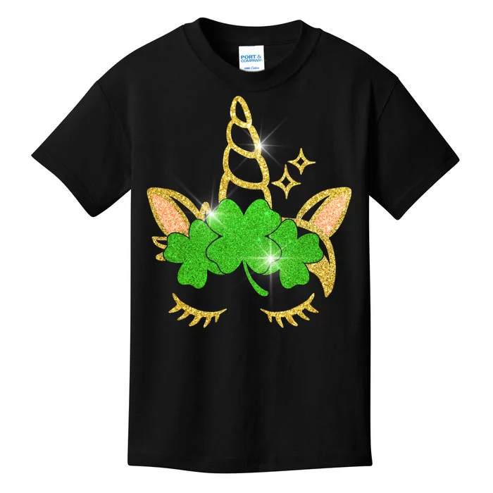 Unicorn Face St. Patrick's Day Kids T-Shirt