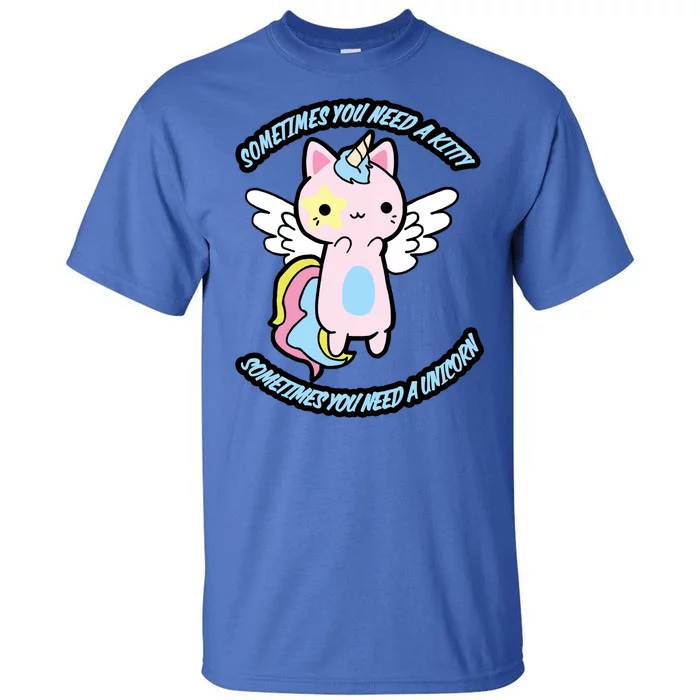 Unicorn Kitty Funny Cute Meme Tall T-Shirt