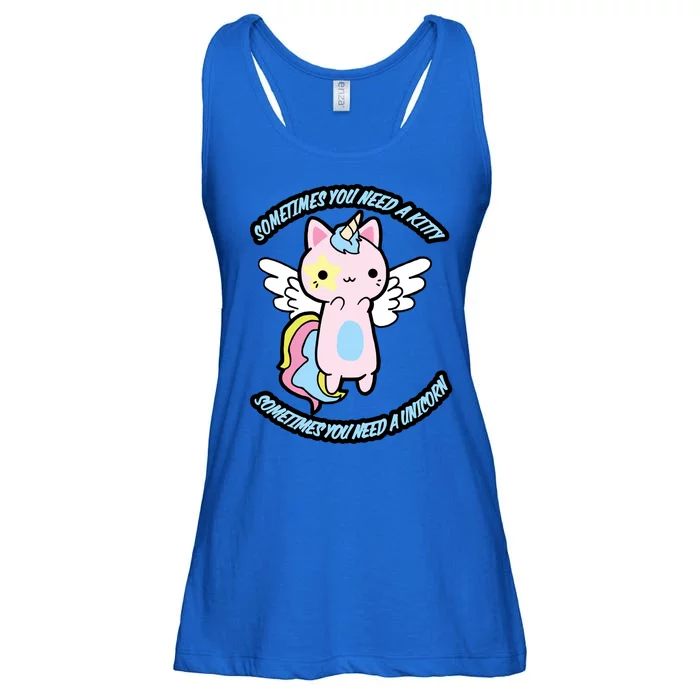 Unicorn Kitty Funny Cute Meme Ladies Essential Flowy Tank