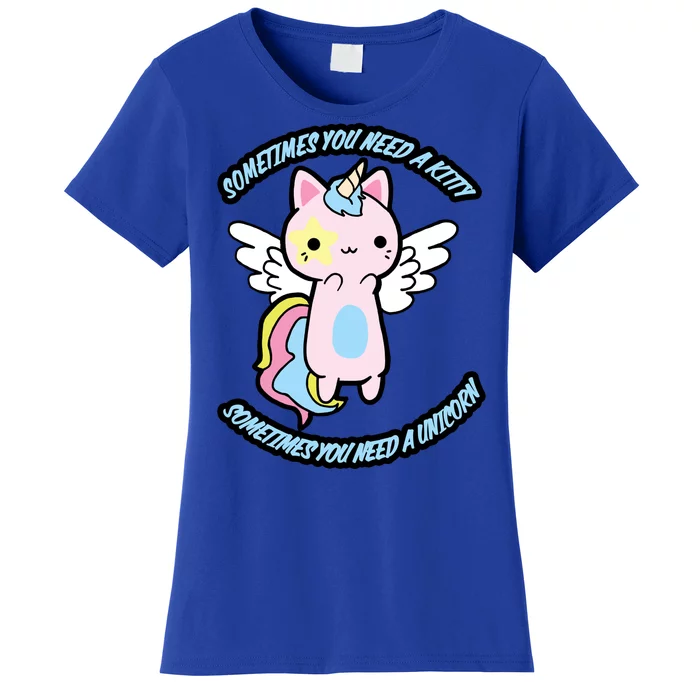 Unicorn Kitty Funny Cute Meme Women's T-Shirt