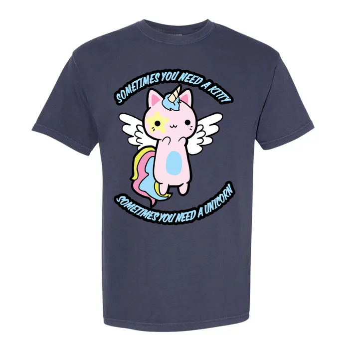 Unicorn Kitty Funny Cute Meme Garment-Dyed Heavyweight T-Shirt