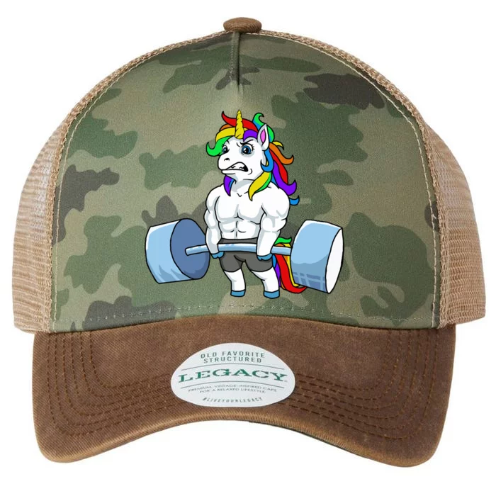 Unicorn Lifting Weights Legacy Tie Dye Trucker Hat