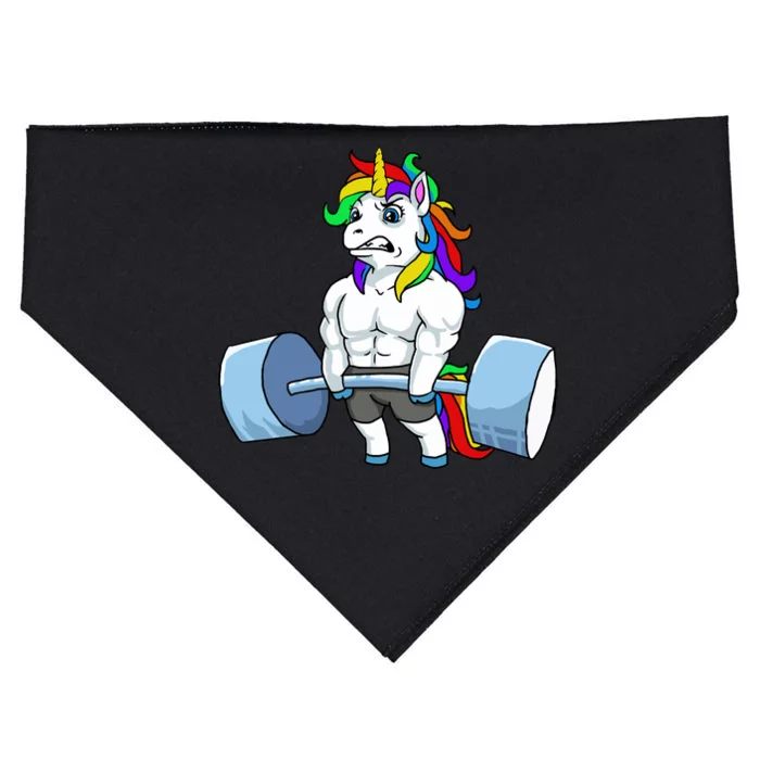 Unicorn Lifting Weights USA-Made Doggie Bandana