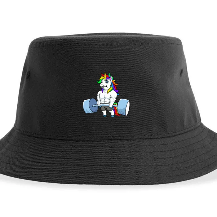 Unicorn Lifting Weights Sustainable Bucket Hat