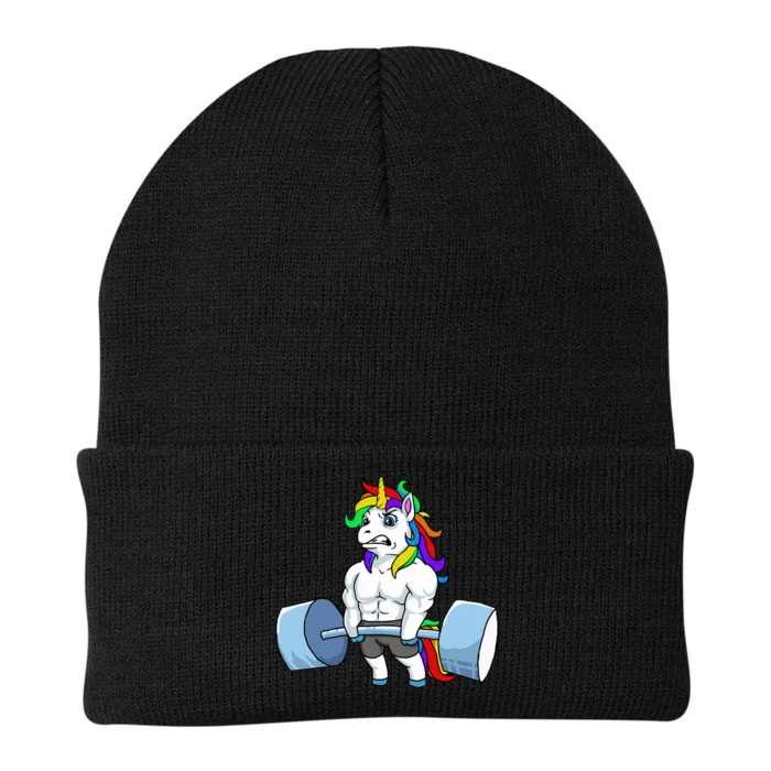 Unicorn Lifting Weights Knit Cap Winter Beanie