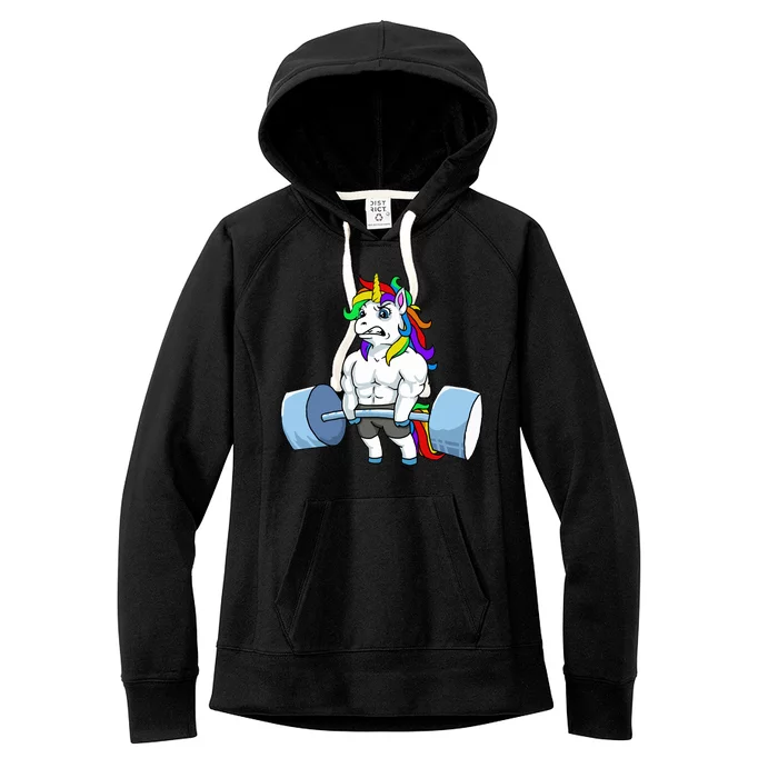 Unicorn Lifting Weights Women's Fleece Hoodie