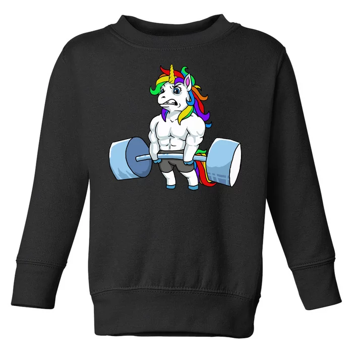 Unicorn Lifting Weights Toddler Sweatshirt