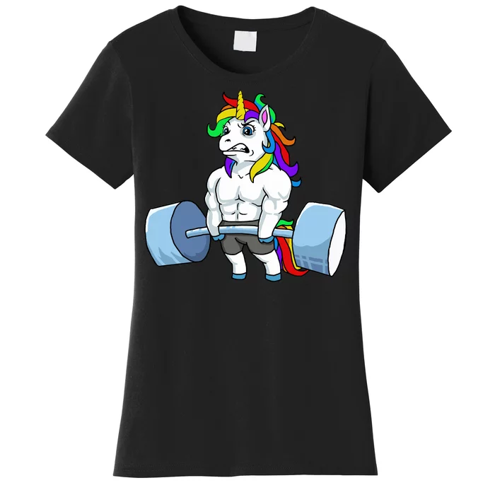 Unicorn Lifting Weights Women's T-Shirt