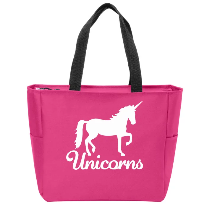 Unicorn Logo Zip Tote Bag