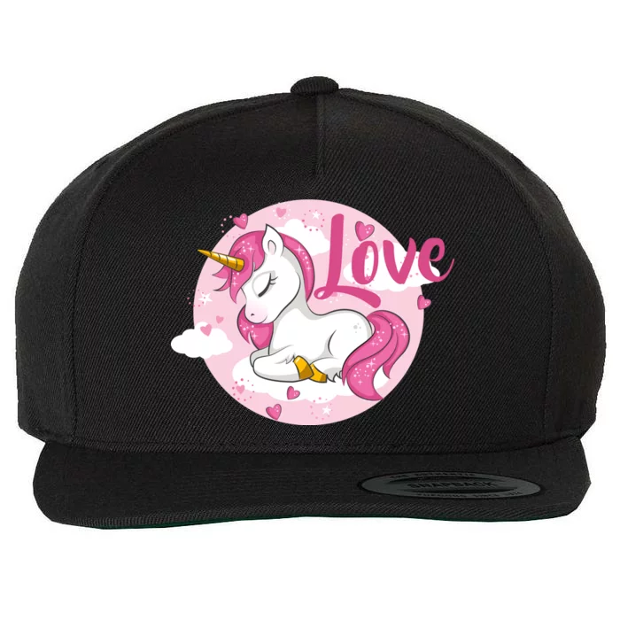 Unicorn Love Wool Snapback Cap