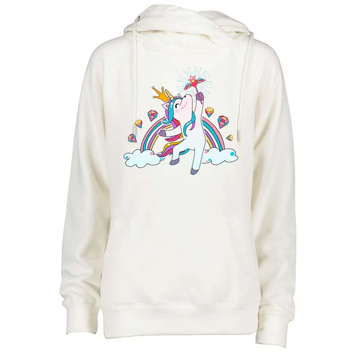 Unicorn Magic Womens Funnel Neck Pullover Hood