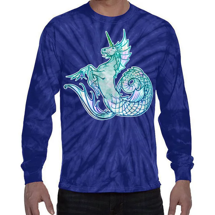 Unicorn Mermaid Hippocampus Tie-Dye Long Sleeve Shirt