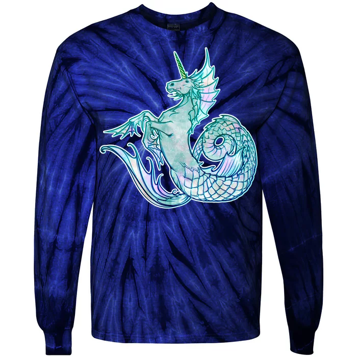 Unicorn Mermaid Hippocampus Tie-Dye Long Sleeve Shirt