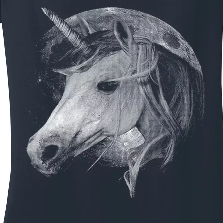 Unicorn Moon Women's V-Neck T-Shirt