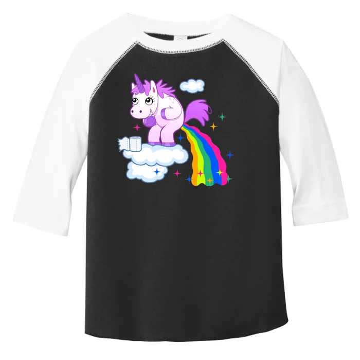 Unicorn Pooping A Rainbow Toddler Fine Jersey T-Shirt