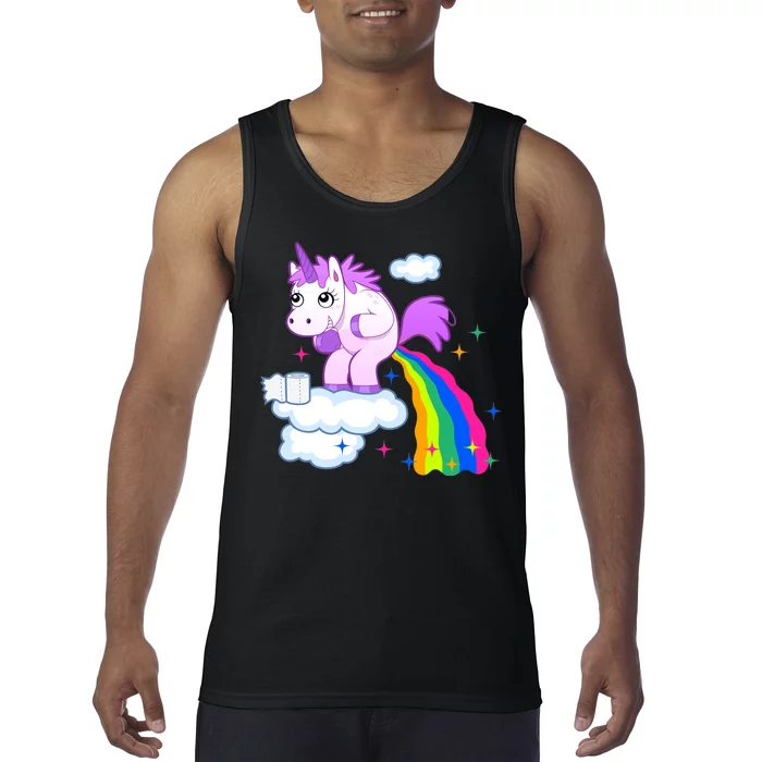 Unicorn Pooping A Rainbow Tank Top