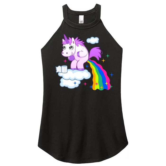 Unicorn Pooping A Rainbow Women’s Perfect Tri Rocker Tank