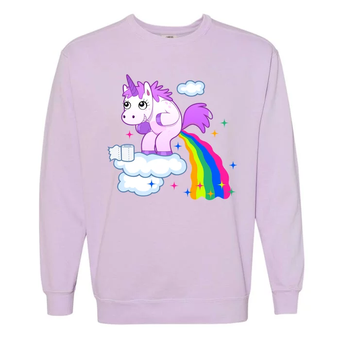 Unicorn Pooping A Rainbow Garment-Dyed Sweatshirt