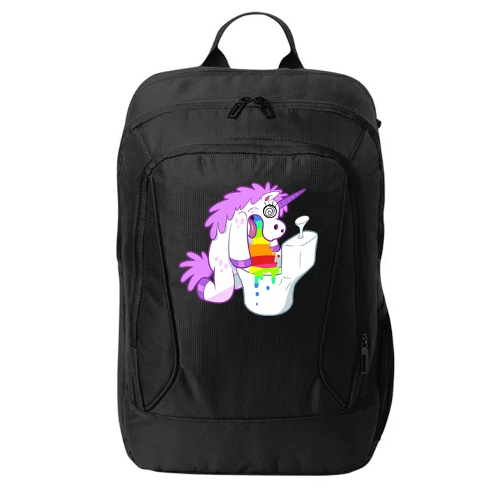 Unicorn Pukes Rainbow In The Toilet City Backpack