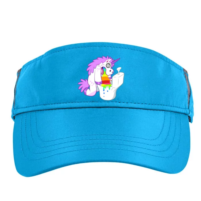 Unicorn Pukes Rainbow In The Toilet Adult Drive Performance Visor