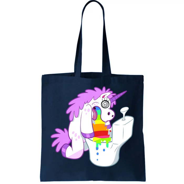 Unicorn Pukes Rainbow In The Toilet Tote Bag