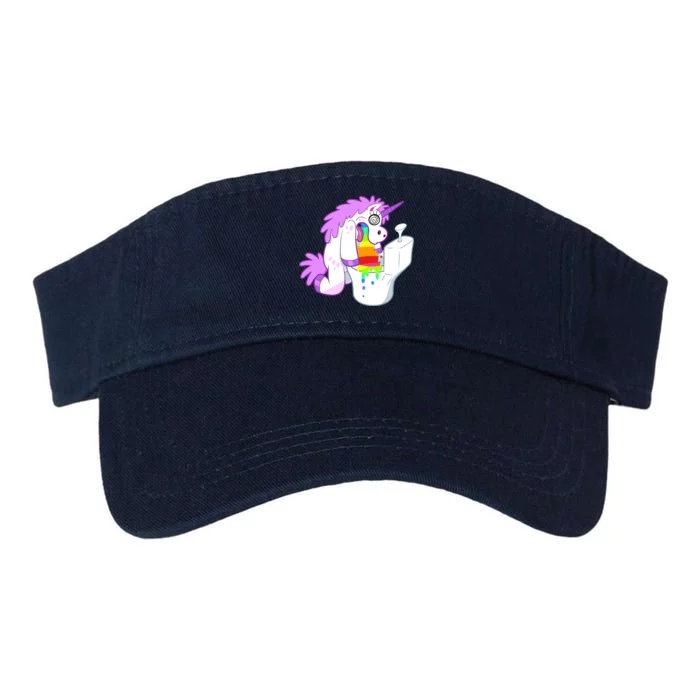 Unicorn Pukes Rainbow In The Toilet Valucap Bio-Washed Visor