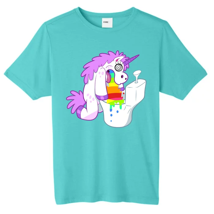 Unicorn Pukes Rainbow In The Toilet ChromaSoft Performance T-Shirt