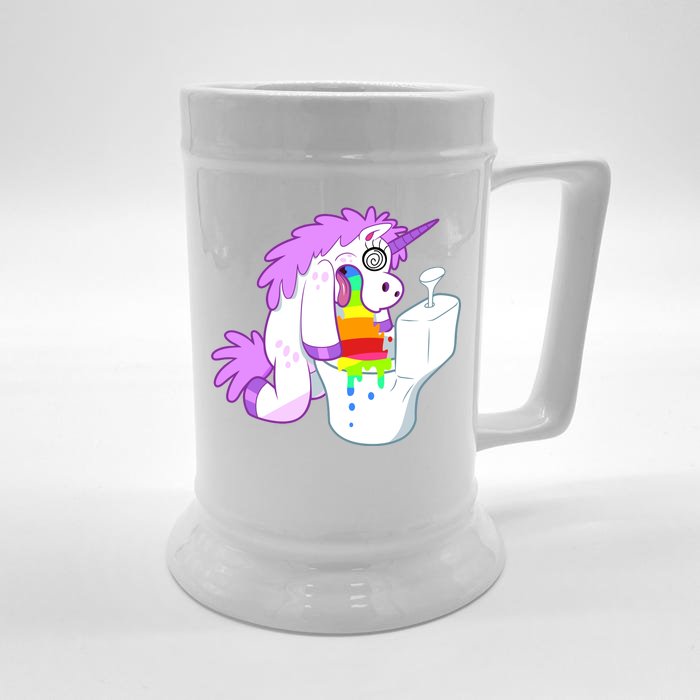 Unicorn Pukes Rainbow In The Toilet Front & Back Beer Stein