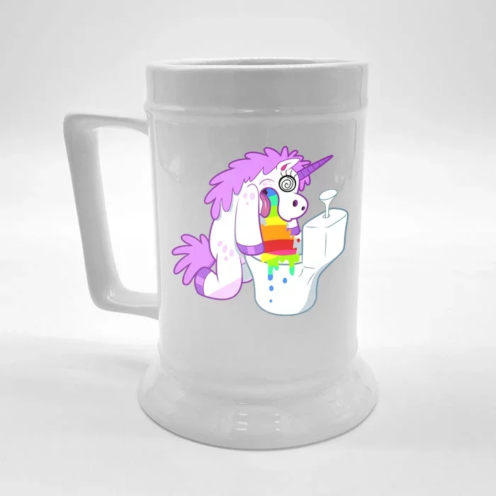 Unicorn Pukes Rainbow In The Toilet Front & Back Beer Stein