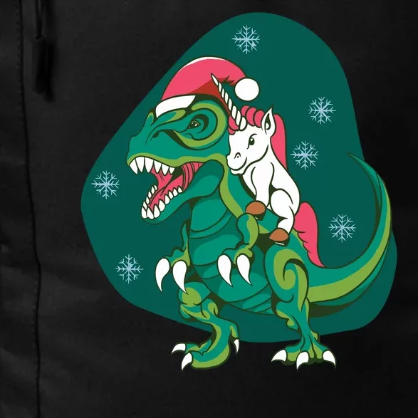 Unicorn Ridding Dinosaur Christmas Daily Commute Backpack