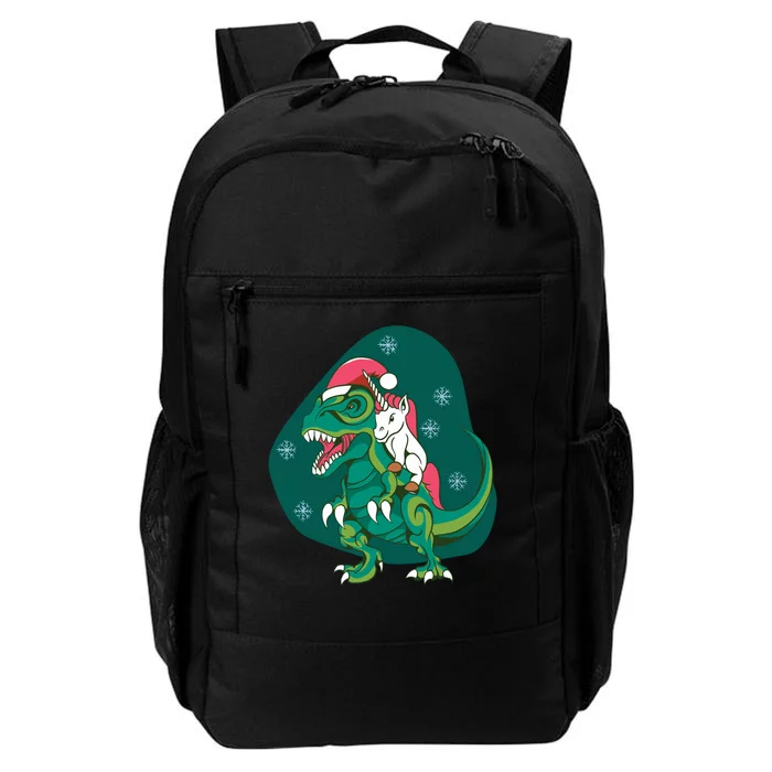 Unicorn Ridding Dinosaur Christmas Daily Commute Backpack