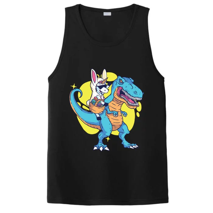 Unicorn Riding Trex Easter Performance Tank