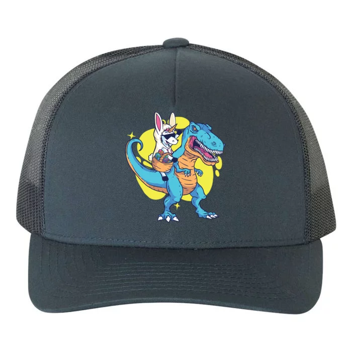 Unicorn Riding Trex Easter Yupoong Adult 5-Panel Trucker Hat