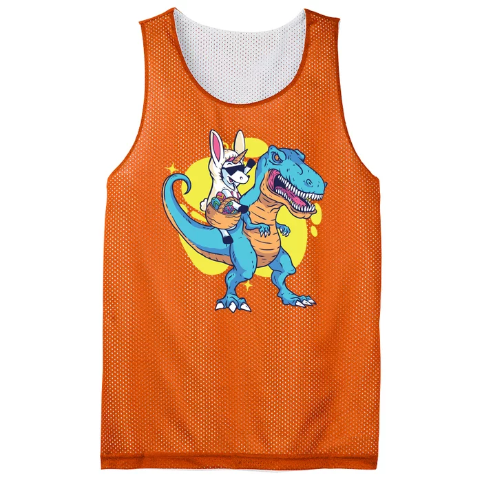 Unicorn Riding Trex Easter Mesh Reversible Basketball Jersey Tank