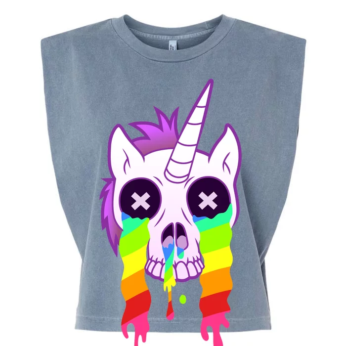 Unicorn Skull Rainbow Garment-Dyed Women's Muscle Tee