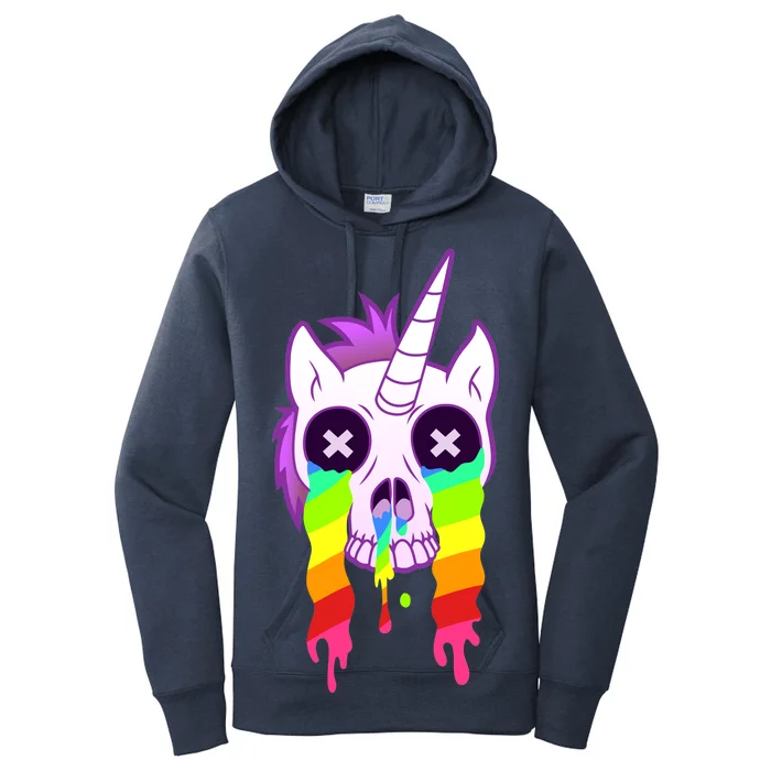 Unicorn Skull Rainbow Women's Pullover Hoodie