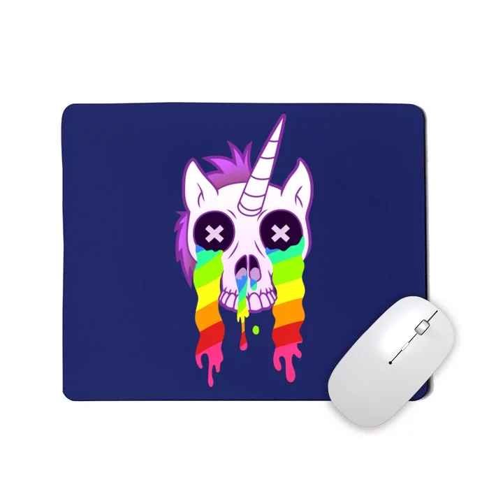 Unicorn Skull Rainbow Mousepad