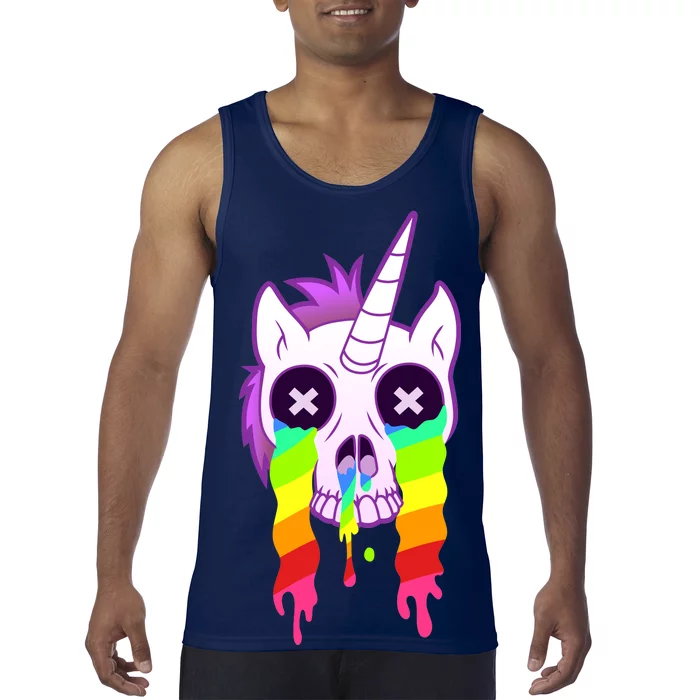 Unicorn Skull Rainbow Tank Top