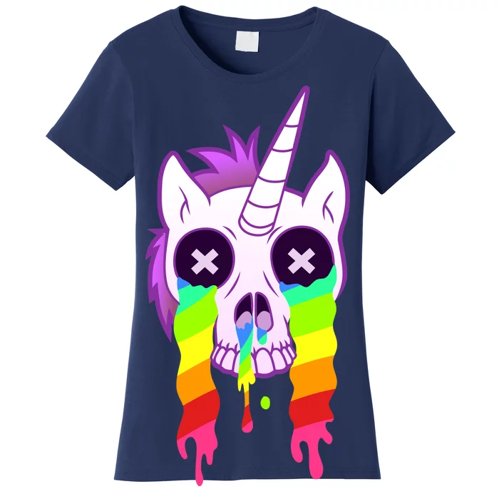 Unicorn Skull Rainbow Women's T-Shirt