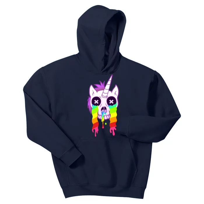 Unicorn Skull Rainbow Kids Hoodie