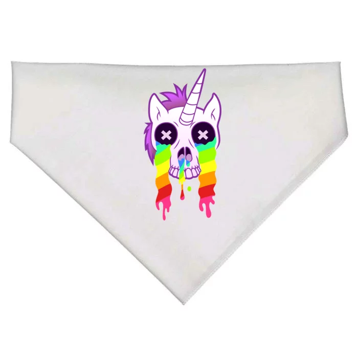 Unicorn Skull Rainbow USA-Made Doggie Bandana