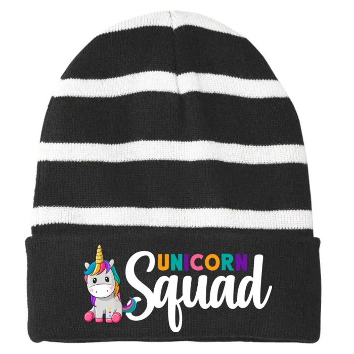 Unicorn Squad Striped Beanie with Solid Band