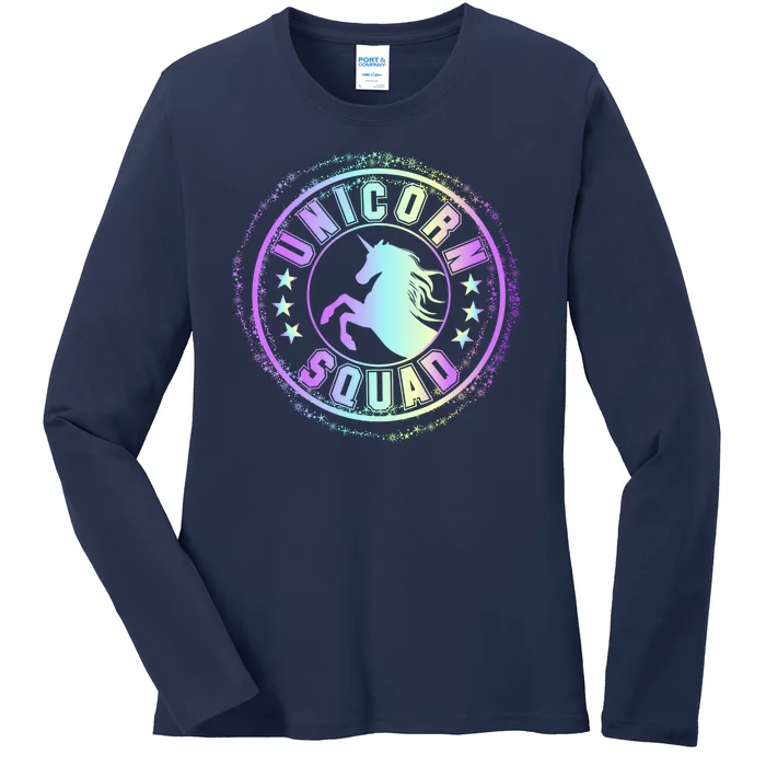 Unicorn Squad Holographic Ladies Long Sleeve Shirt