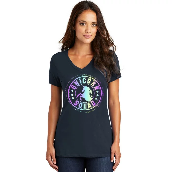 Unicorn Squad Holographic Women's V-Neck T-Shirt