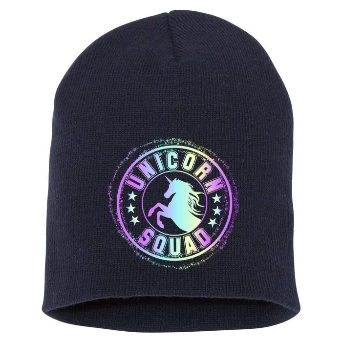 Unicorn Squad Holographic Short Acrylic Beanie