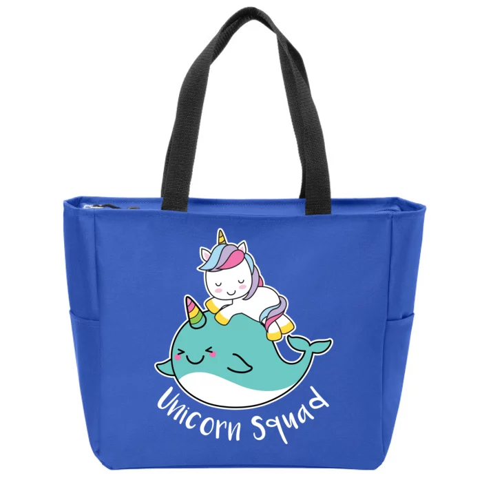 Unicorn Squad Whale Zip Tote Bag