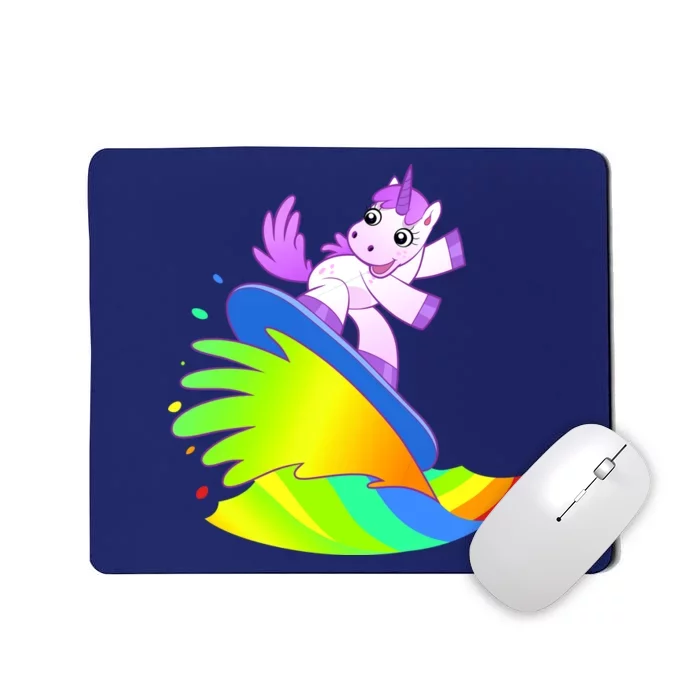 Unicorn Surfing On the Rainbow Mousepad